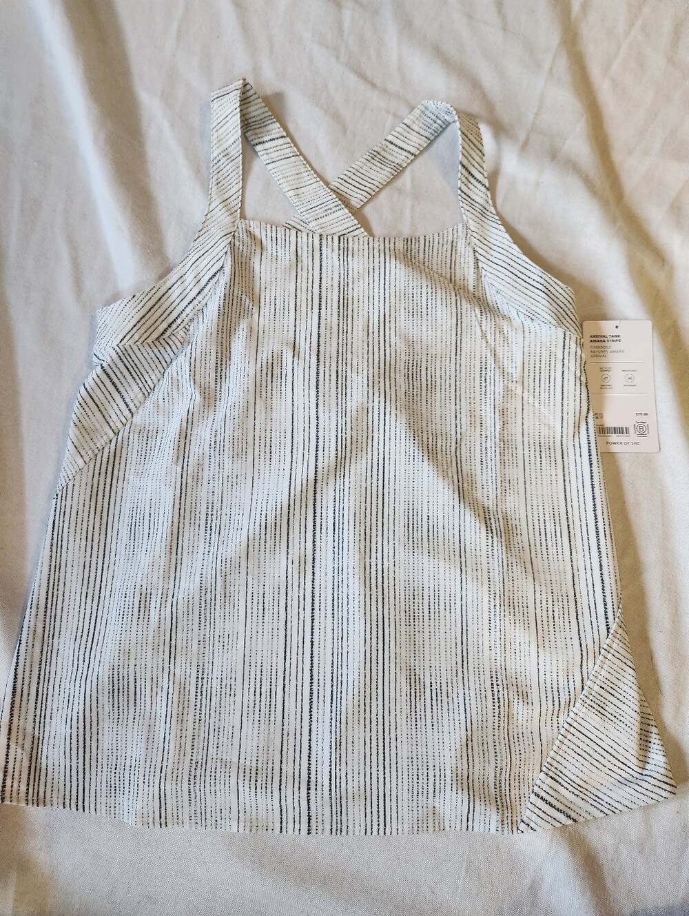 NWT Athleta Arrival Tank Amara Stripe Cross Back Top XS